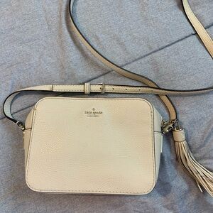 Kate Spade Beige Crossbody Bag with Tassel